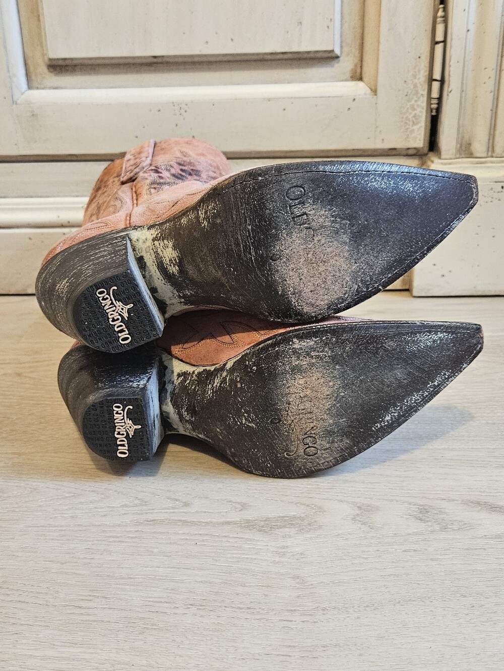 Rare Old Gringo Nevada Pink Leopardito Distressed Leather Cowgirl Boots Size 5.5 - Picture 4 of 16